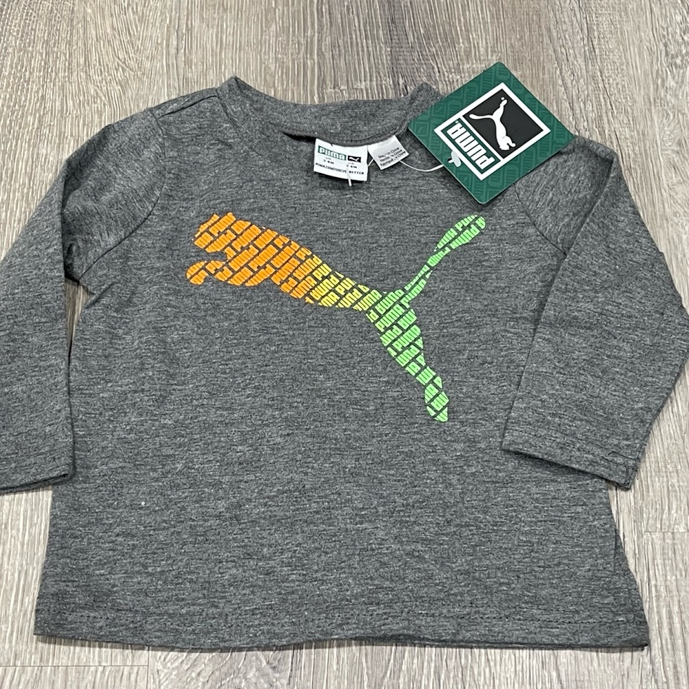 New Puma Boys 3-6 Month Long Sleeve Shirt OC14